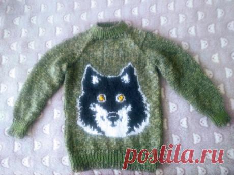 Свитер&quot; для внука Добрый волк&quot;