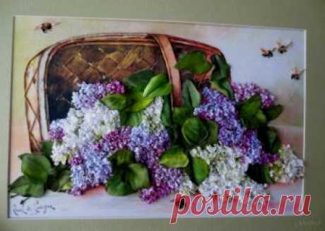 Дивная сирень, вышитая ленами — Делаем руками