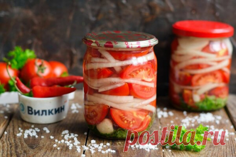 Помидоры, маринованные с луком на зиму | Вилкин: рецепты и лайфхаки👩‍🍳 | Яндекс Дзен