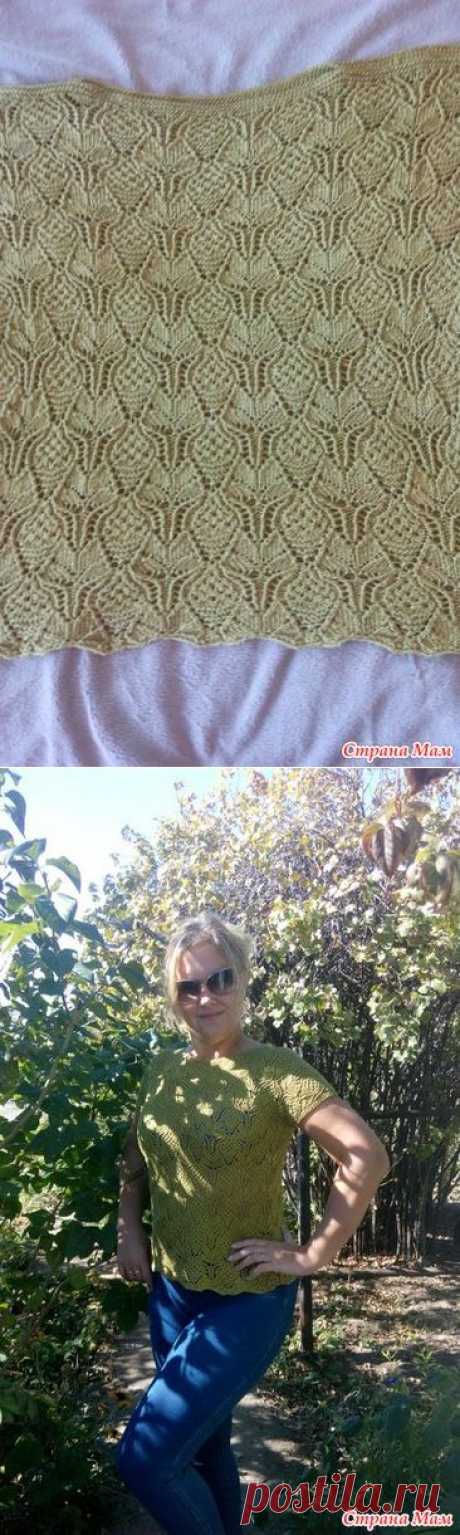 Японская ажурная кофточка спицами - Вязание - Страна Мам