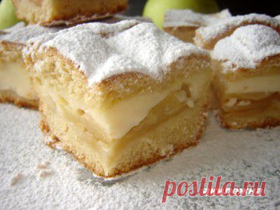 Яблочный пирог с заварным кремом : Выпечка сладкая