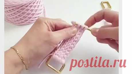 Tунисский узор или nрочный ремешок своими руками!