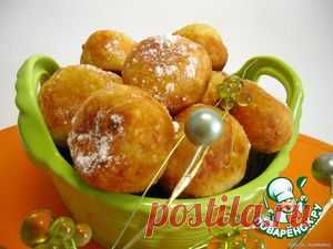 Творожные пончики с курагой - кулинарный рецепт