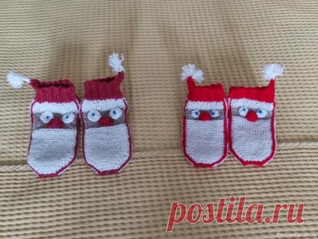 Новогодние тапочки-носочки. | Вязание спицами аксессуаров