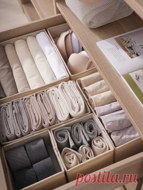 1pc Solid Color Underwear Storage Box, Simple Polyester Drawer Storage Box For Bedroom