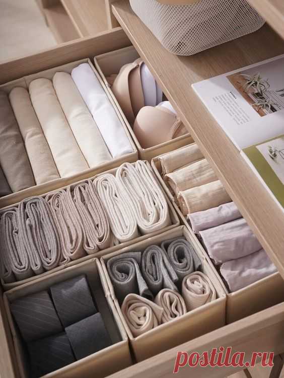 1pc Solid Color Underwear Storage Box, Simple Polyester Drawer Storage Box For Bedroom