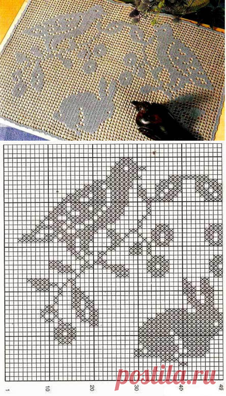 Пасхальная двухцветная салфетка