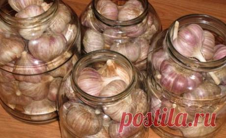 Храню чеснок в банках с солью прямо в кладовке. До нового урожая не сгнивает ни одной головки!
