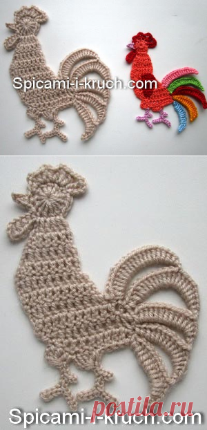 Аппликация крючком Петух
