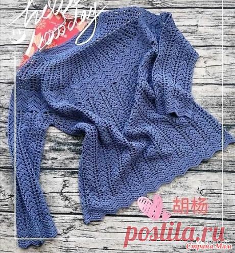 Изящный джемпер с круглой кокеткой. - Все в ажуре... (вязание крючком) - Страна Мам