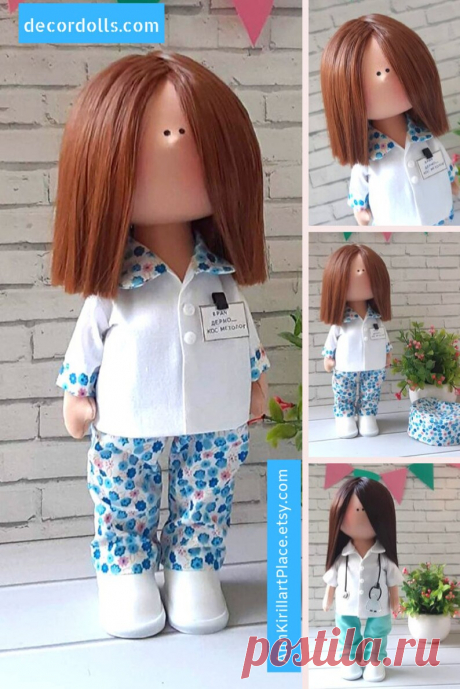 Nurse Cloth Doll Handmade Fabric Tilda Doll Textile Rag Art | Etsy