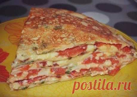 Блинный торт с помидорами - пошаговый рецепт с фото. Автор рецепта Елена . - Cookpad