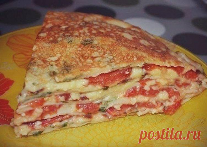 Блинный торт с помидорами - пошаговый рецепт с фото. Автор рецепта Елена . - Cookpad
