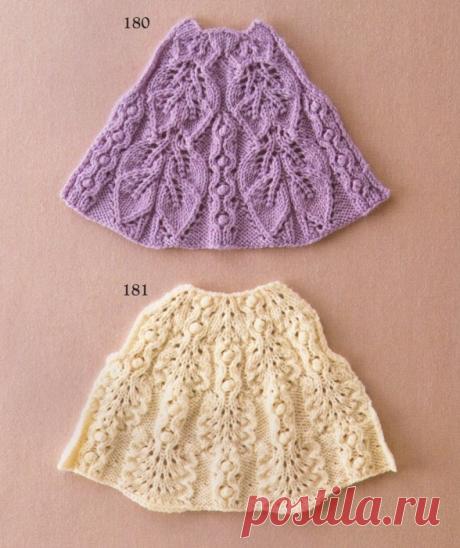 Схемы круглых кокеток спицами.