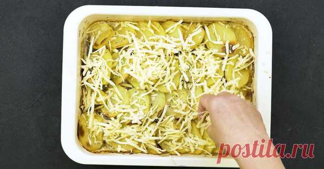 Ароматный картофельный гратен с сочной курицей и грибами: элементарный рецепт шикарного блюда.
