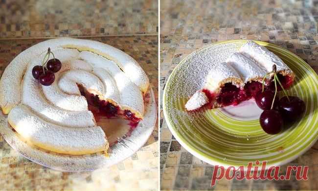 Хитрый пирог с вишней — Вкусные рецепты