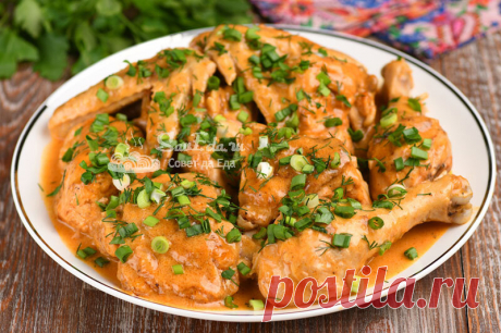 Пожалуй, это самая вкусная курица в сметане. Гедлибже по-кабардински | Совет да Еда | Яндекс Дзен/1,7 кг курица==
200 г сметана==
2 шт. репчатый лук==
3 зубчика чеснок==
2 ст.л. мука==
4 ч.л. паприка (сладкая молотая)==
по вкусу молотый перец==
по вкусу соль
