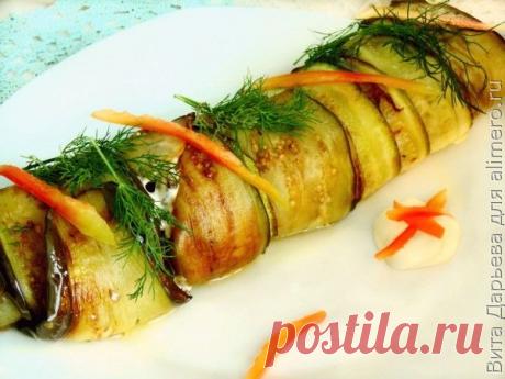 Рулет из кабачков и баклажанов с грибами