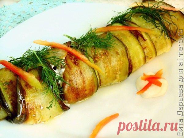 Рулет из кабачков и баклажанов с грибами