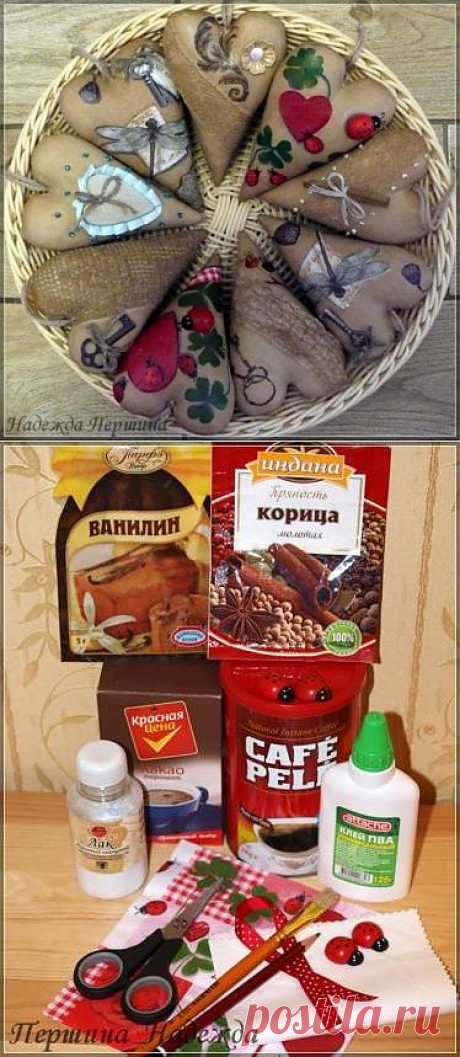 Ароматные сердечки для украшения кухни - мк с пошаговым фото.