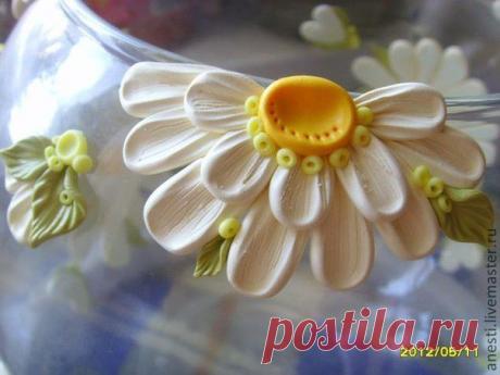 (+1) тема - Украшение вазона ромашками из полимерной глины | СВОИМИ РУКАМИ