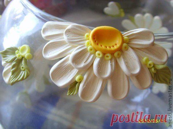 (+1) тема - Украшение вазона ромашками из полимерной глины | СВОИМИ РУКАМИ