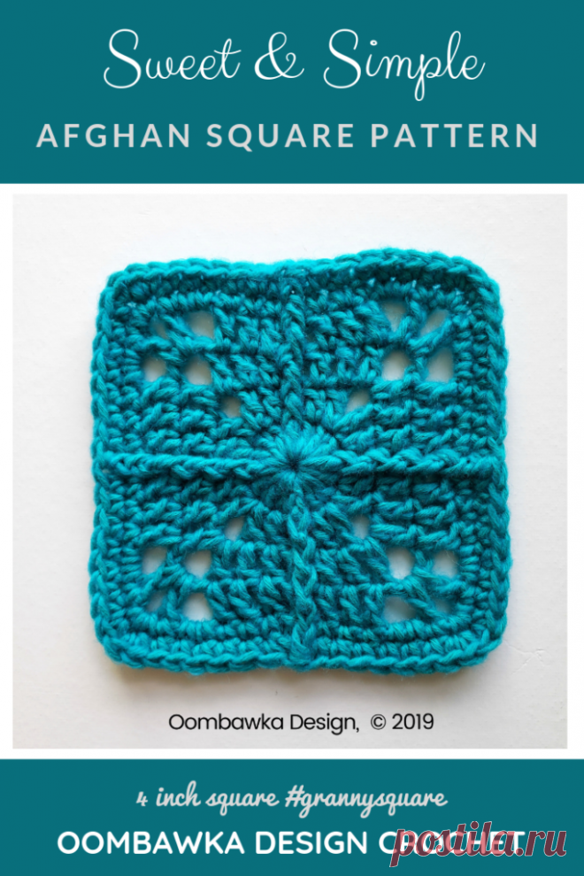 Sweet and Simple Afghan Square Pattern • Oombawka Design Crochet