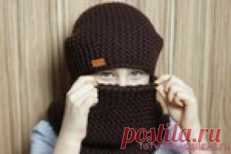 Вязаная шапка-бини и снуд
