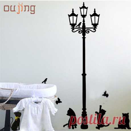 свет зоны Picture - More Detailed Picture about oujing New Arrival Cat Wall Sticker Lamp and Butterflies Stickers Decor Decals Removable Cartoon Sticker for kids room Picture in Наклейки на стену from IUNeed Technology Co.,Ltd. | Aliexpress.com | Alibaba Group