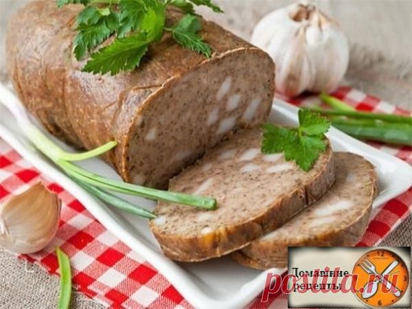 Домашняя печеночная колбаса с салом и чесноком | ДОМАШНИЕ РЕЦЕПТЫ