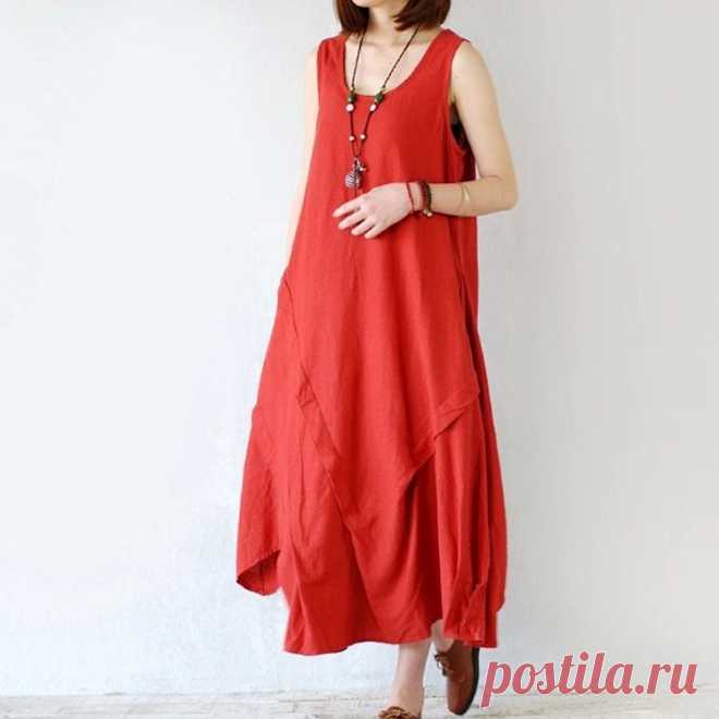 Promottion! 2014 лето новый большого размера свободной женщины винтаж льняное платье темперамент длинное платье женщины 16374, принадлежащий категории Платья и относящийся к Одежда и аксессуары для женщин на сайте AliExpress.com | Alibaba Group