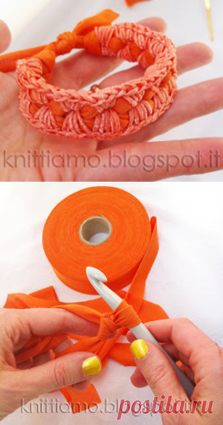 Knittiamo con Martina e Roberta: Braccialetto in fettuccia.