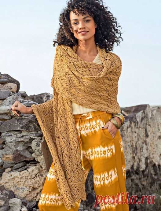 Палантин с узором из ромбов