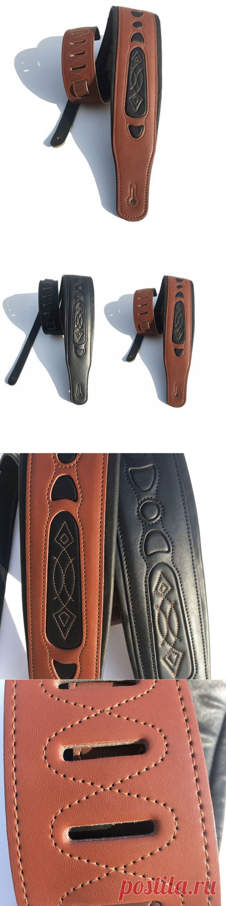 yichuan guitar strap pu leather embossed adjustable length for acoustic guitars electric bass Sale - Banggood.com