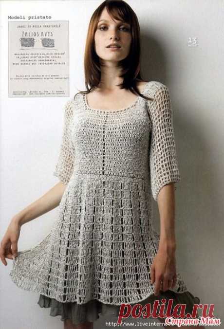 *Платье-туника из хлопка. - Все в ажуре... (вязание крючком) - Страна Мам