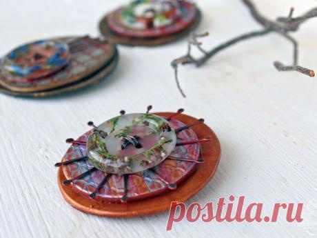 Делаем брошь «Пуговица» | Журнал Ярмарки Мастеров
