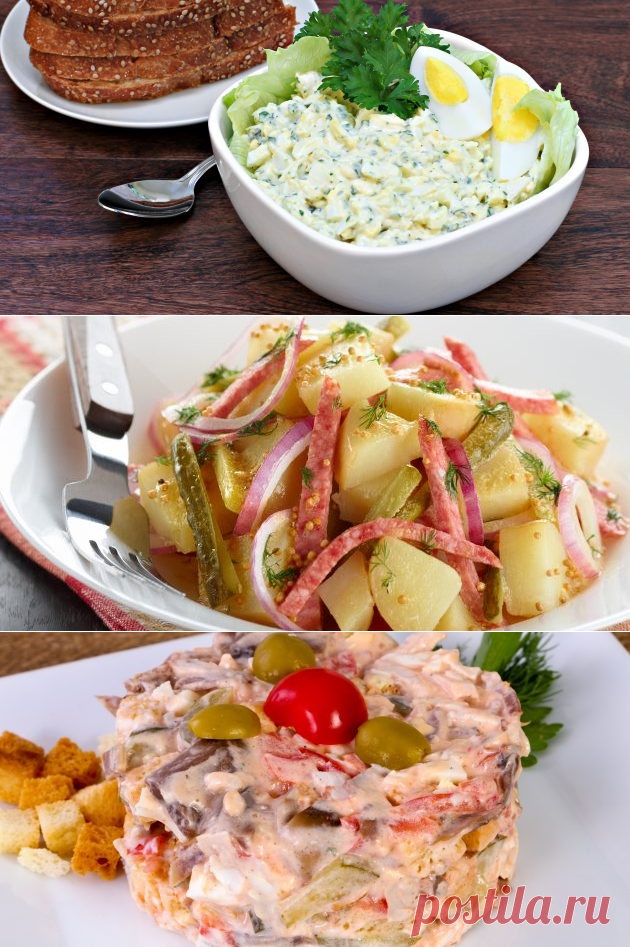 10 классных салатов с солёными огурцами - Лайфхакер