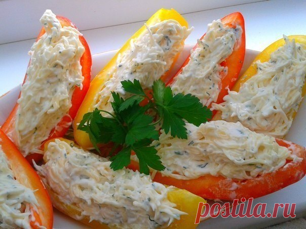Великолепная закуска к застолью - Лодочки из перца Настоящее украшение стола!