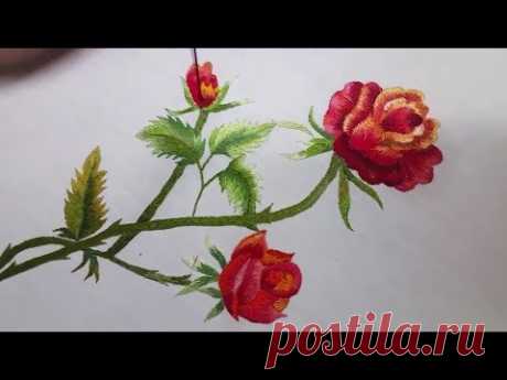 Rose Flower ... Hand Embroidery