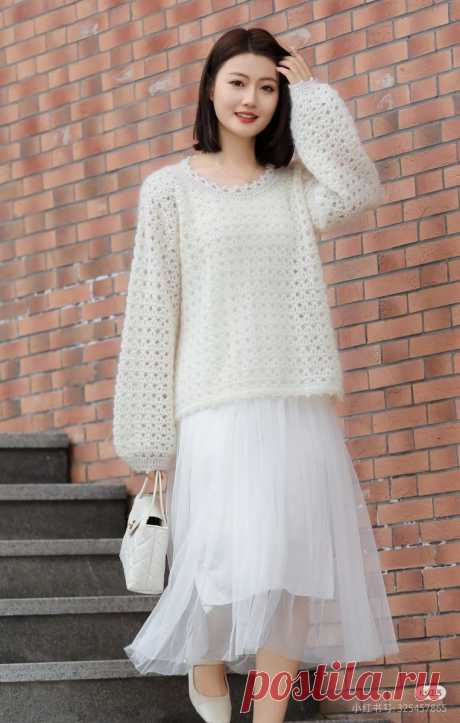 Вязанные ажурные блузы с длинным рукавом - вне времени и сезона. | Зеленая комната | Дзен