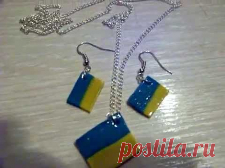 Сережки та кулон HAND MADE SURPRISE Прапор України