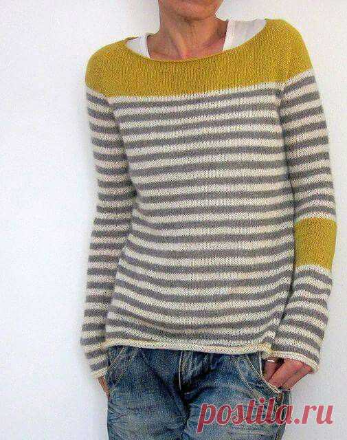 I love how simple, classic, and cozy this sweater looks! | Knitting Inspiration