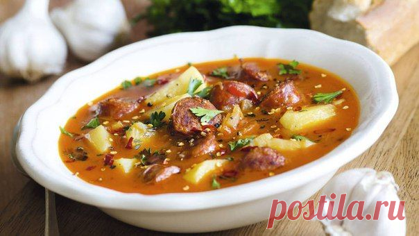 Острый испанский суп с колбасками / Здоровый аппетит