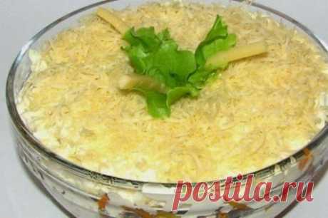 Салат из шампиньонов и сардины