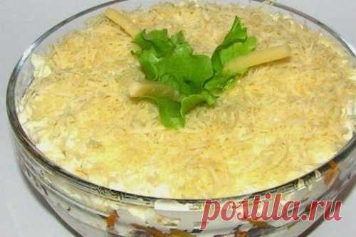 Салат из шампиньонов и сардины