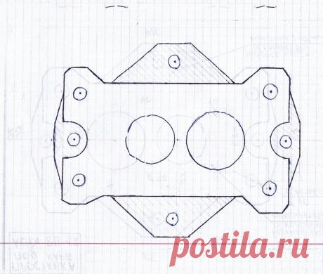 Алюминевая проставка под карбюратор Keihin 2