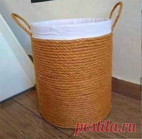 ​Корзина из большой пластиковой бутылки