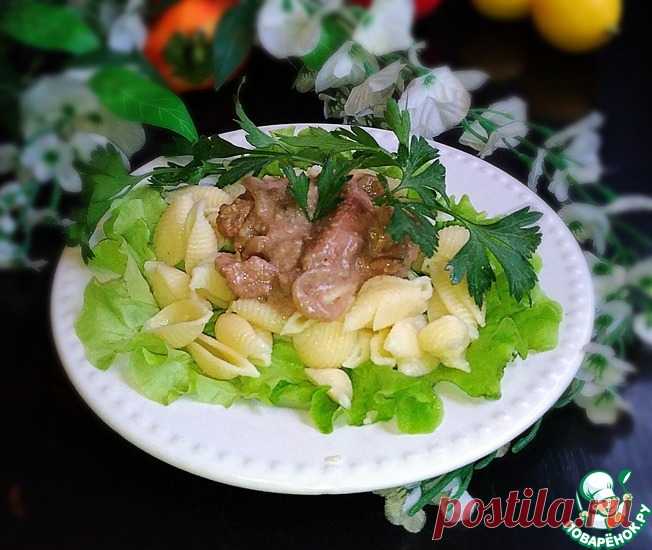 Куриная печень в бархатном соусе Кулинарный рецепт(***)