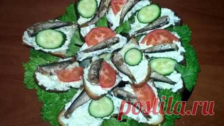Вкуснейшие праздничные бутерброды - гренки со шпротами - Простые рецепты Овкусе.ру