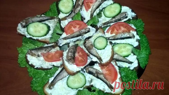 Вкуснейшие праздничные бутерброды - гренки со шпротами - Простые рецепты Овкусе.ру